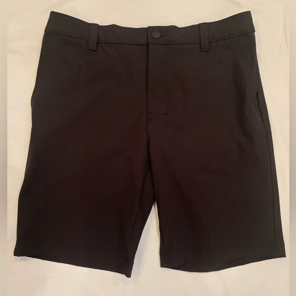 Banana Republic Men's Black Microfiber Flat Front Shorts 34x10